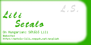 lili setalo business card