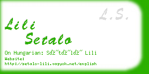 lili setalo business card